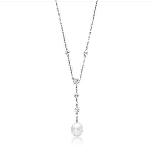 S/S C/Z and Freshwater Pearl Necklace 45cm