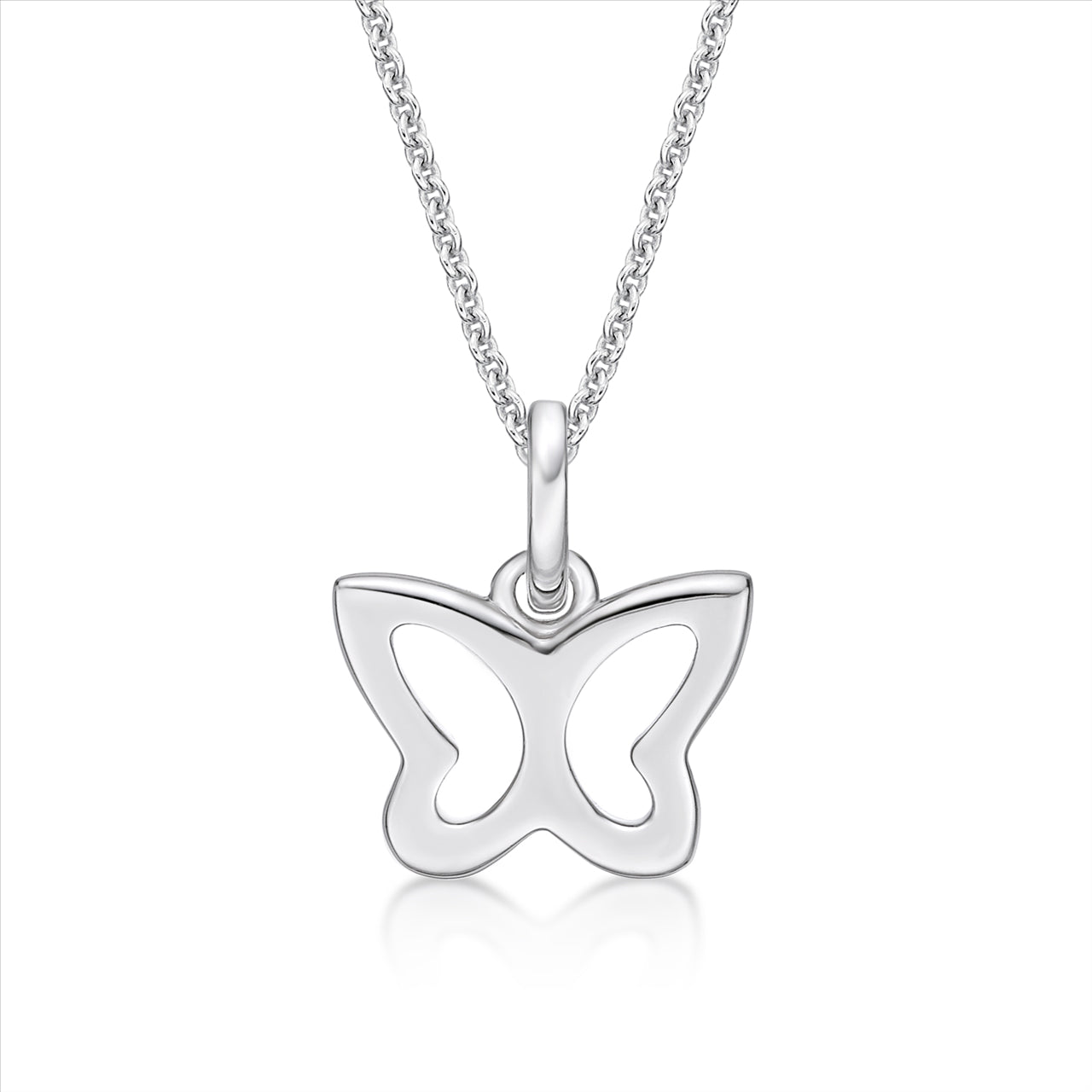 S/S Plain Butterfly Pendant with Chain 45cm