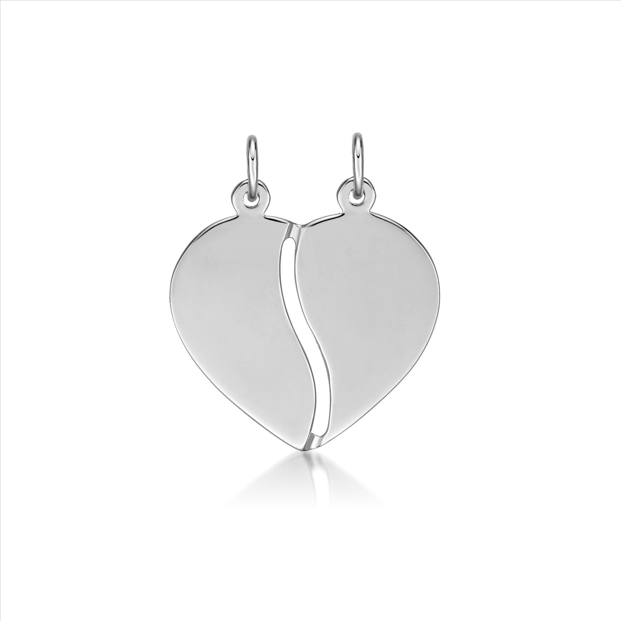 S/S BREAK-AWAY HEART MEDIUM PENDANT