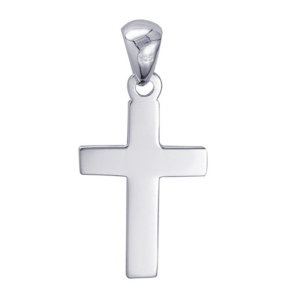 S/S FINE SILVER CROSS PENDANT 18X11MM