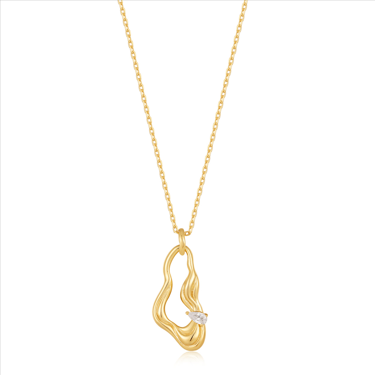 TWIST WAVE PENDANT NECKLACE 45+5CM - Y/G PLATED