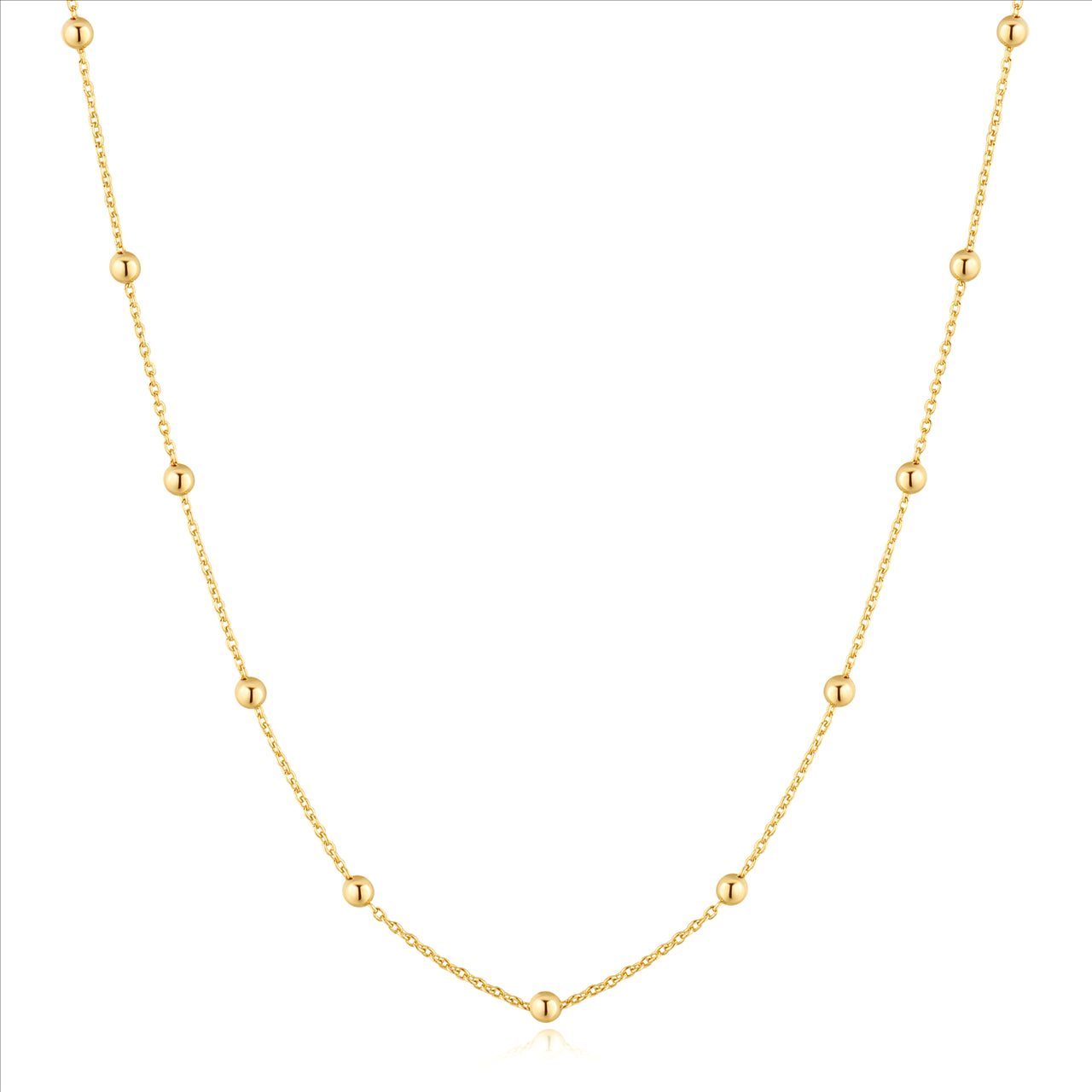BEADED CHAIN NECKLACE 40+5CM - Y/G PLATED