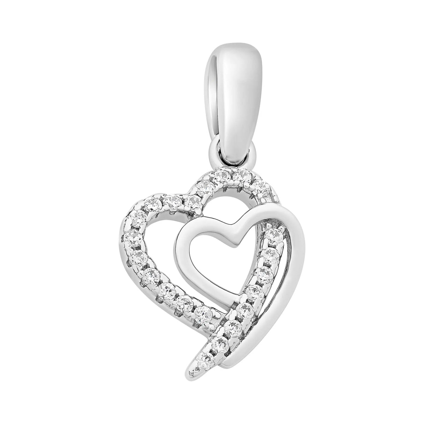 S/S C/Z HEART PENDANT