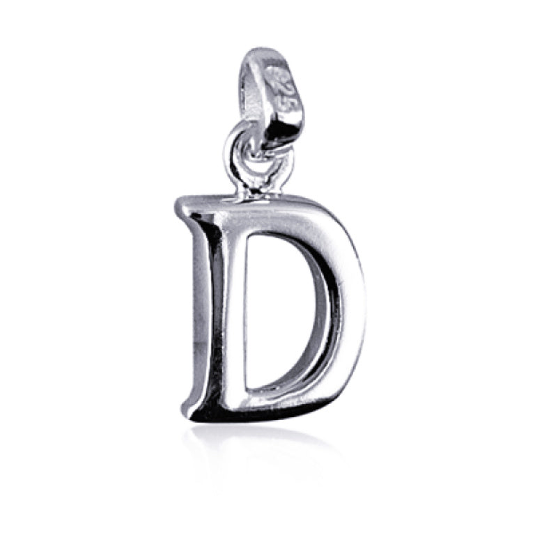 S/S BLOCK INITIAL 'D' PENDANT