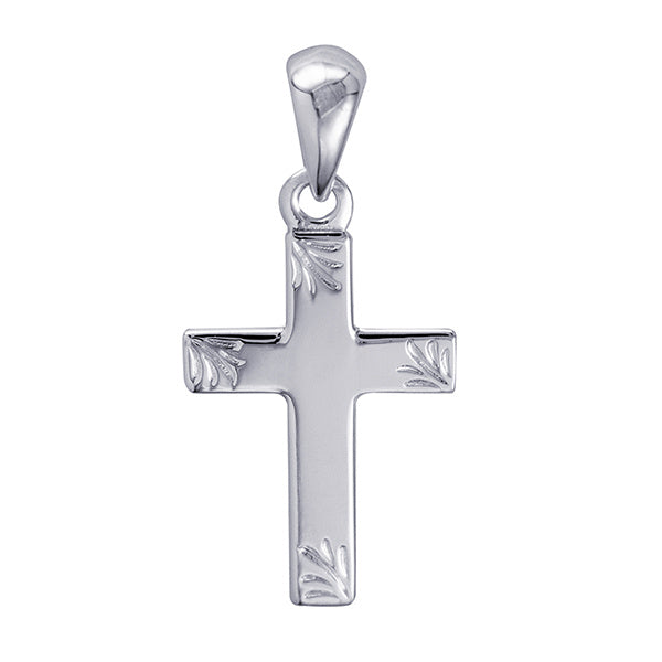 S/S FANCY CROSS PENDANT 17X11MM