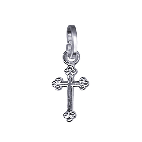 S/S FANCY CROSS PENDANT 15X8MM