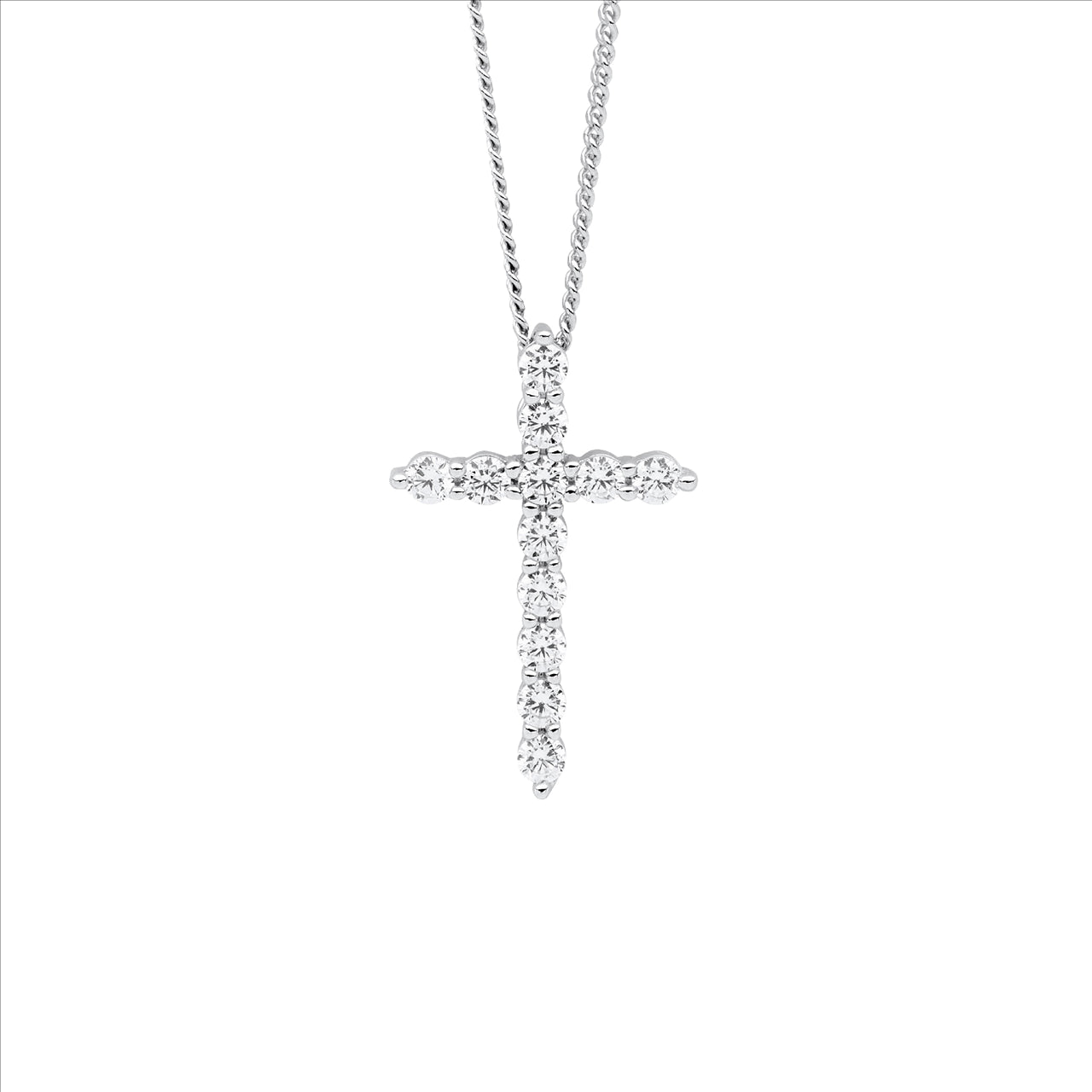 S/S C/Z CROSS PENDANT 19MM