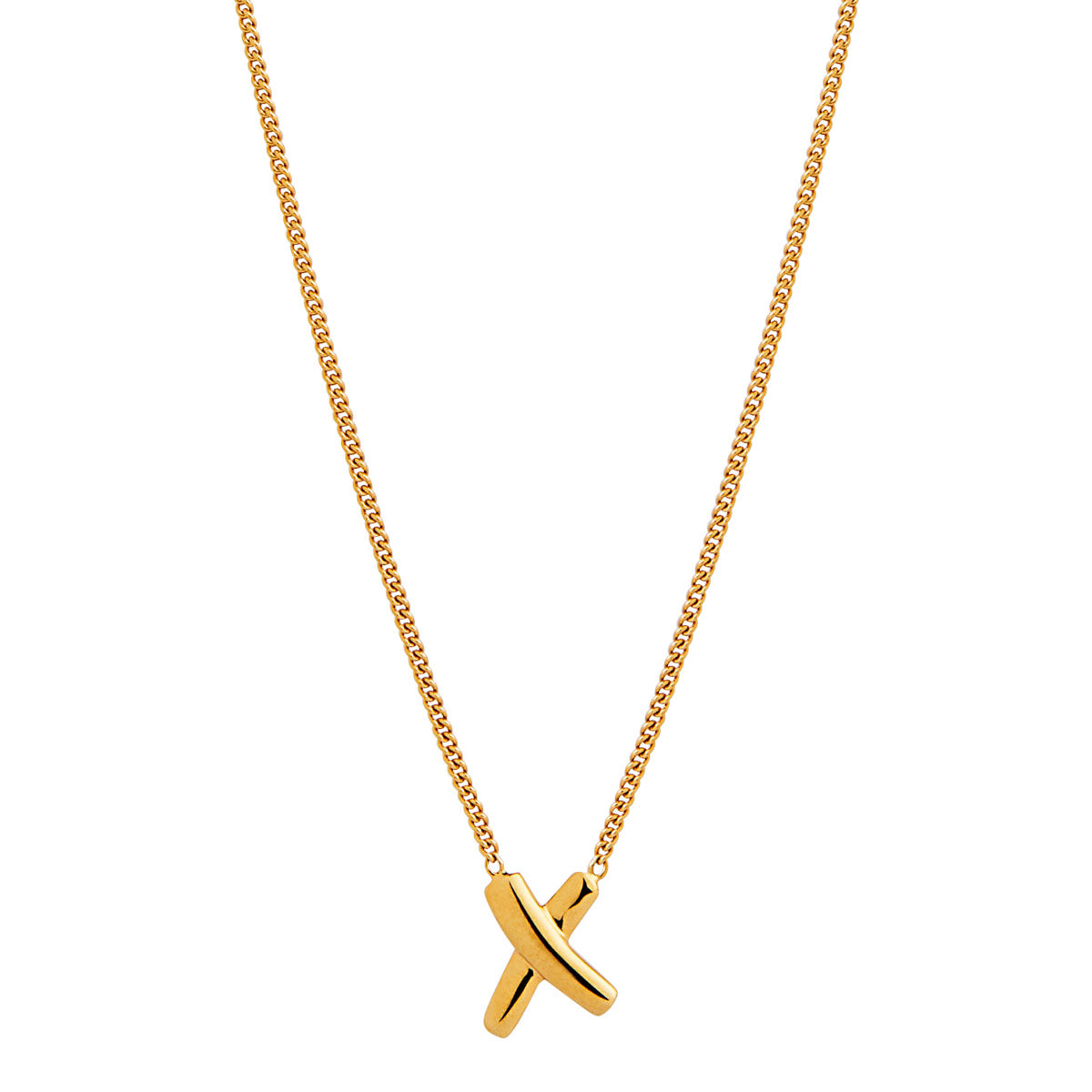 'X' Necklace - 45+5cm - Y/G Plated