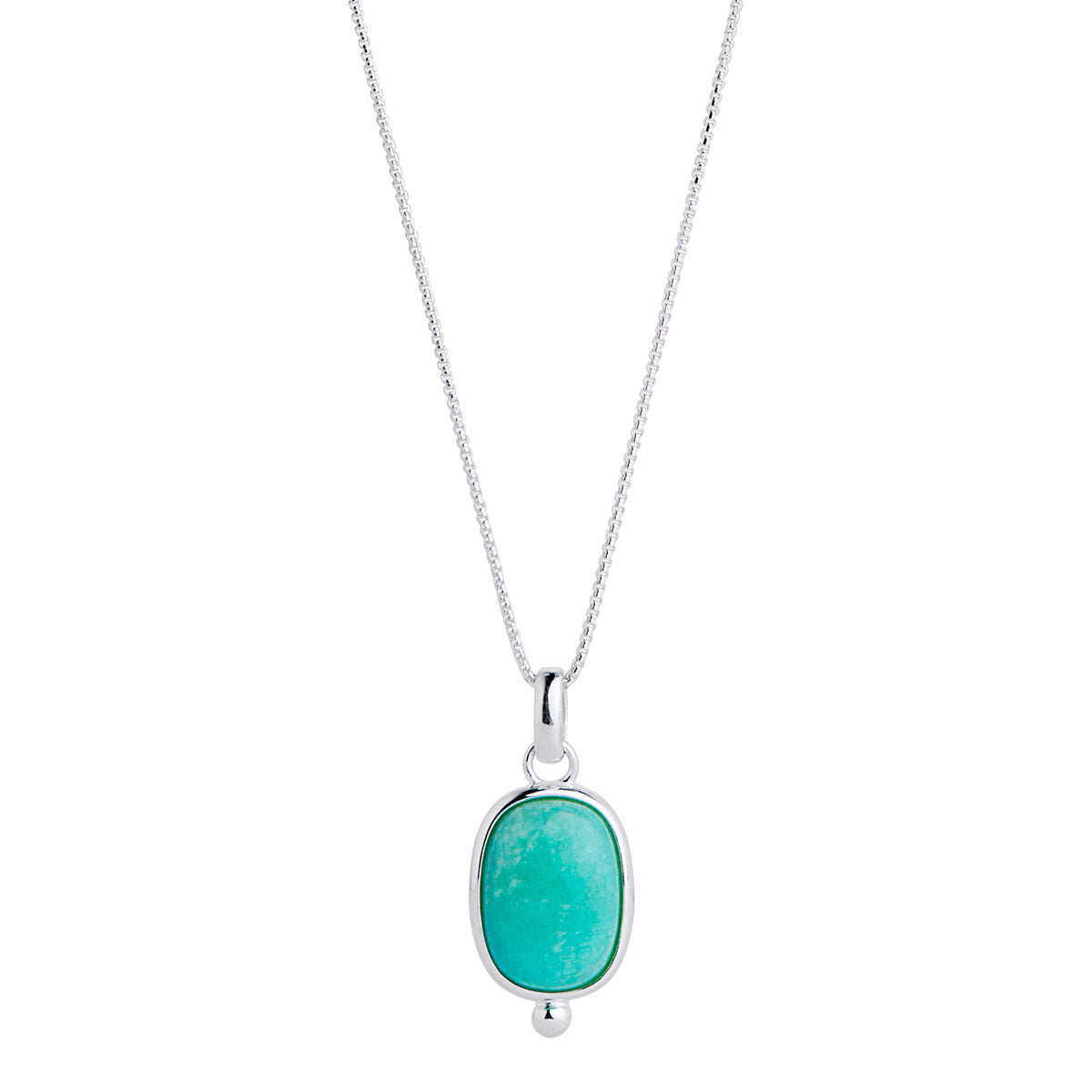 S/S Rectangular Cabochon Pendant on Chain 45+5cm