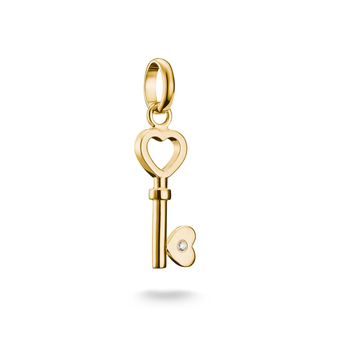 Love Key Charm with C/Z - Charm Connect - Y/G Plated