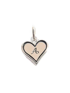 S/S "A" Heart Pendant with Border & Chain 45cm