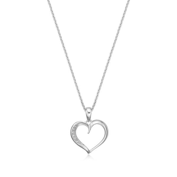 S/S 6x C/Z Heart Pendant 15mm with Chain 45cm