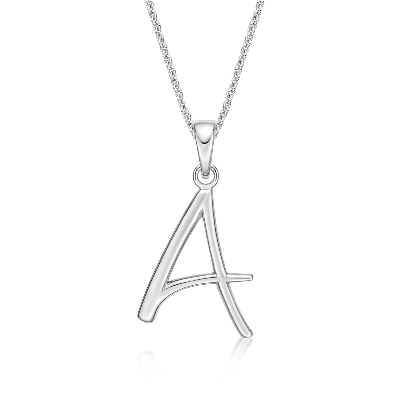 S/S Initial 'A' Pendant with Chain 45cm