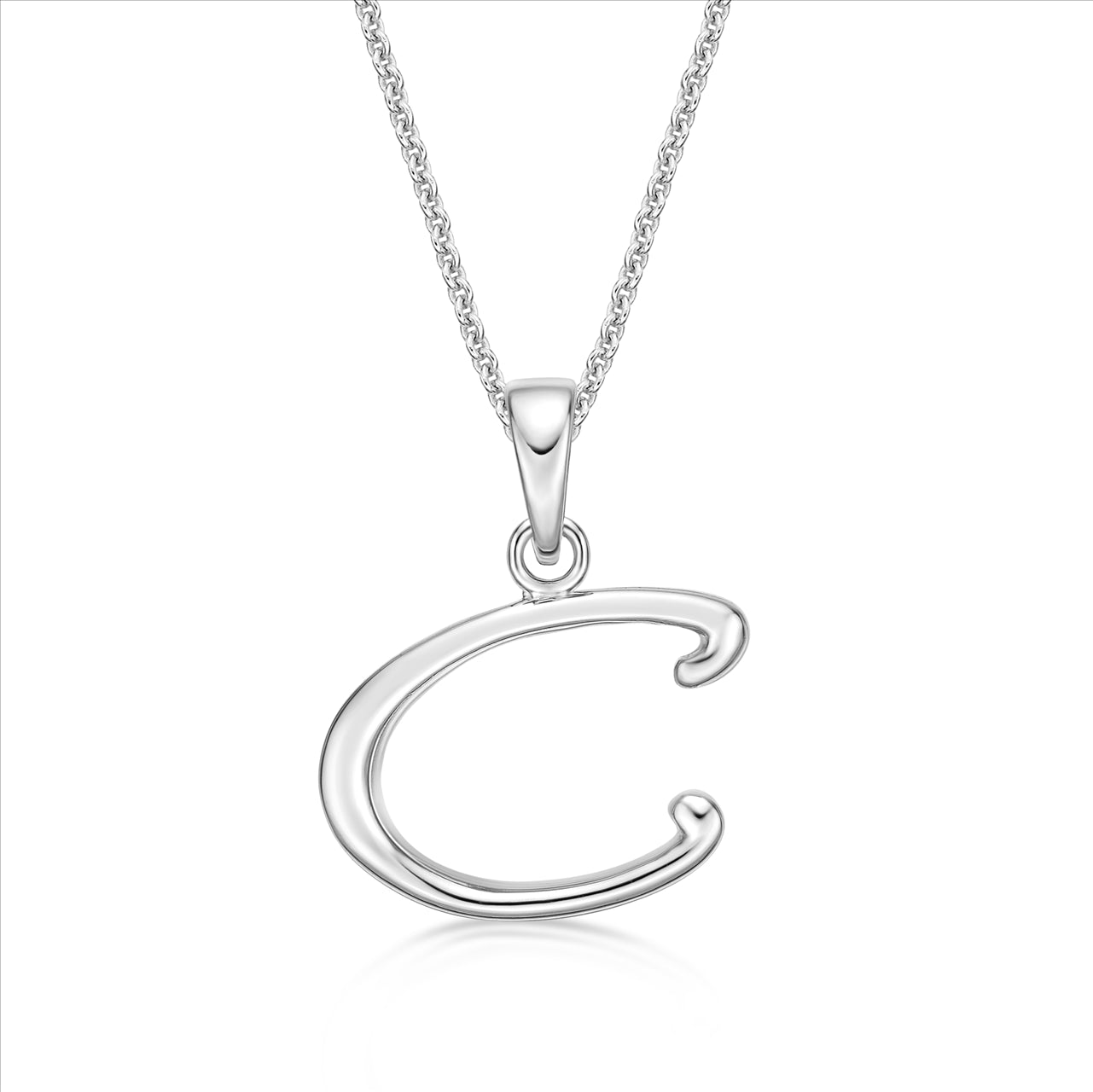 S/S Initial 'C' Pendant with Chain 45cm