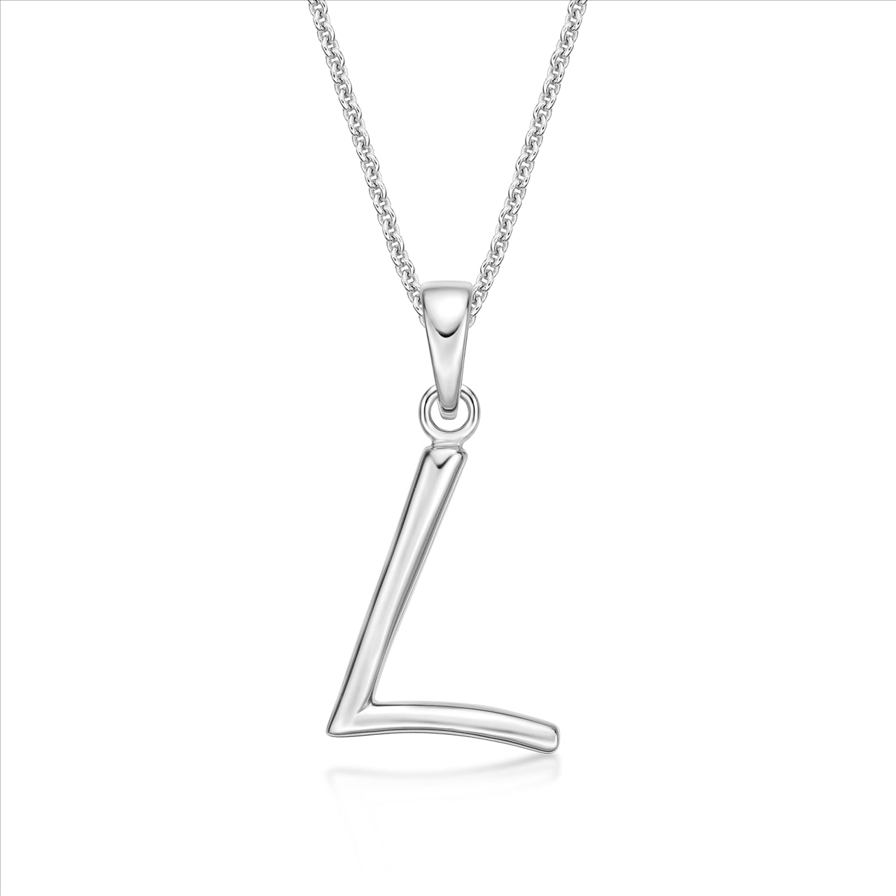 S/S Initial 'L' Pendant with Chain 45cm