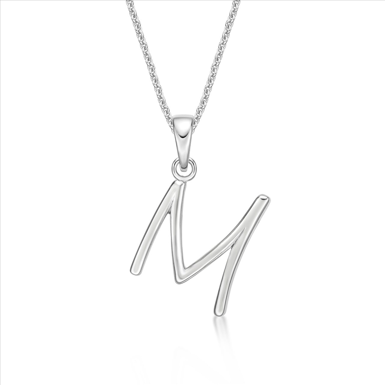 S/S Initial 'M' Pendant with Chain 45cm