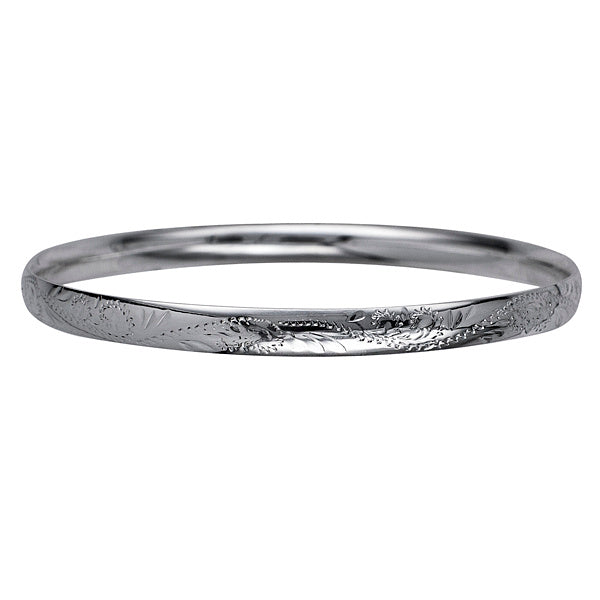 S/S HAND ENGRAVED BANGLE 67MM