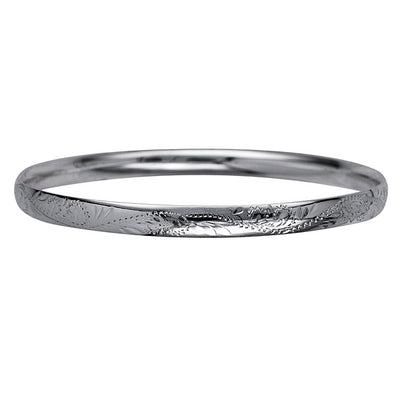 S/S HAND ENGRAVED BANGLE 67MM