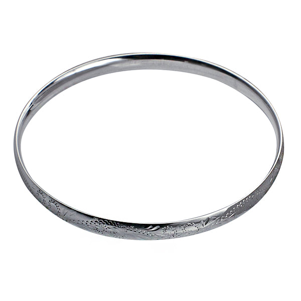 S/S HAND ENGRAVED BANGLE 67MM