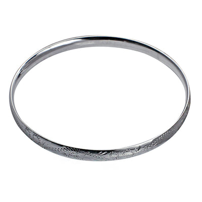 S/S HAND ENGRAVED BANGLE 67MM