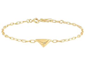 C/Z TRIANGLE BRACELET 16.5+2CM - Y/G PLATED