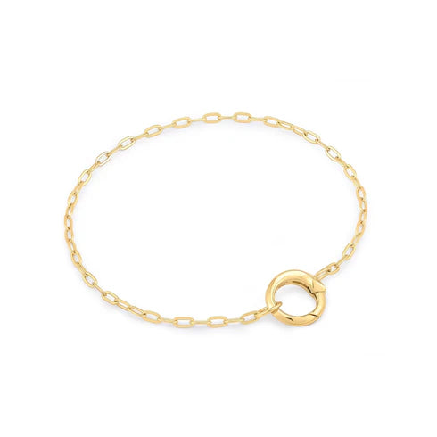 MINI LINK CHARM BRACELET 18.5CM - Y/G PLATED
