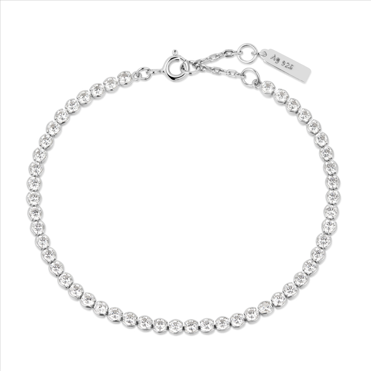 S/S C/Z BEZEL SET BRACELET 16.5+2CM