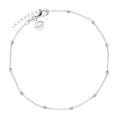 S/S Chain Anklet with Textured Squares - 23+3cm
