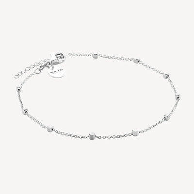 S/S Chain Anklet with Textured Squares - 23+3cm