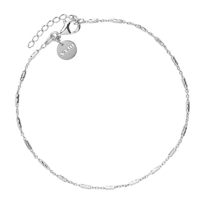 S/S Diamond Cut Rod and Link Anklet - 23+3cm