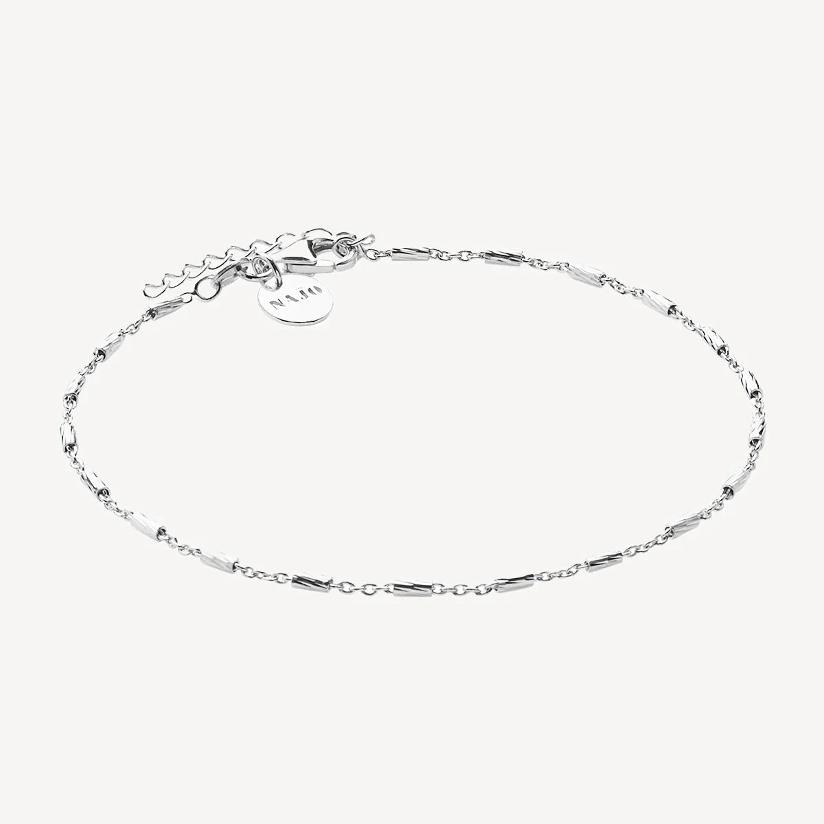 S/S Diamond Cut Rod and Link Anklet - 23+3cm
