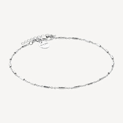 S/S Diamond Cut Rod and Link Anklet - 23+3cm