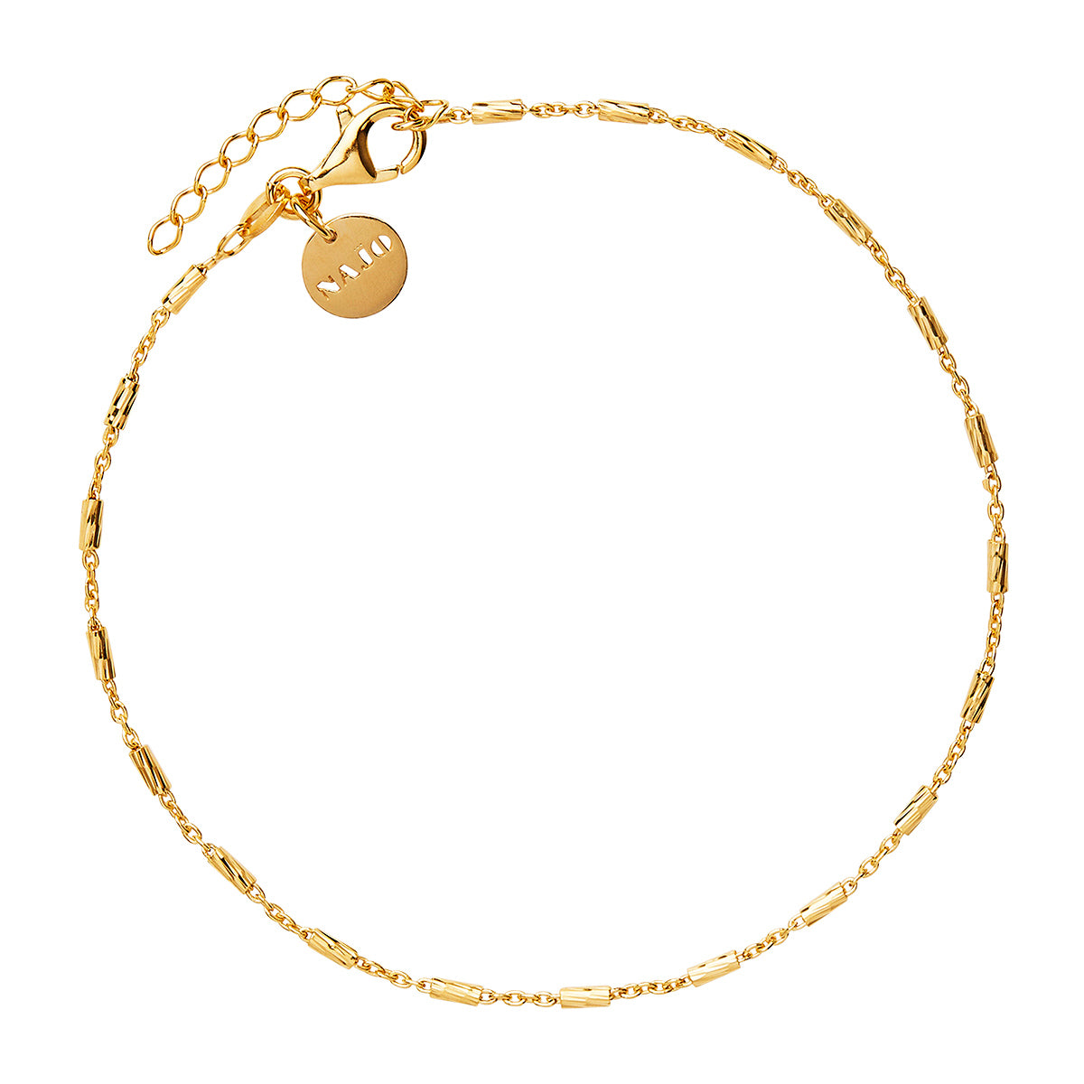 Diamond Cut Rod and Link Anklet - 23+3cm - Y/G Plated
