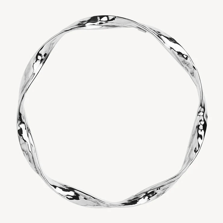 S/S Twisted and Flattened Tube Bangle - 68mm