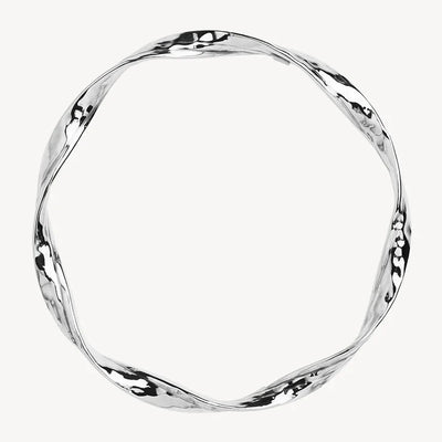 S/S Twisted and Flattened Tube Bangle - 68mm