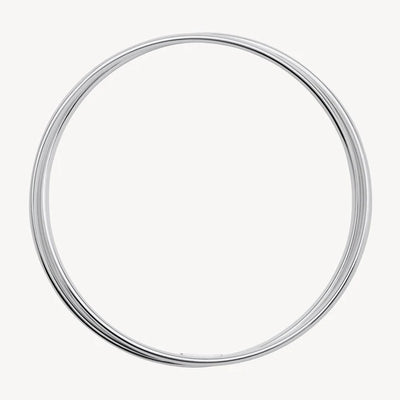 S/S 2x Hollow Round Tube Interlinked Bangles - 65mm