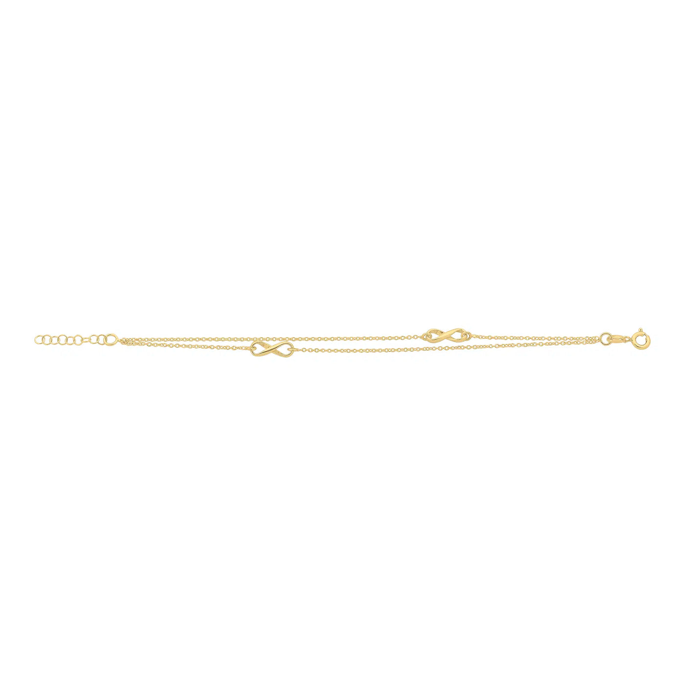 Double Row Infinity Bracelet - 19cm - Y/G Plated