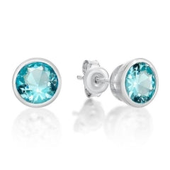 S/S March Birthstone Bezel Studs 5mm