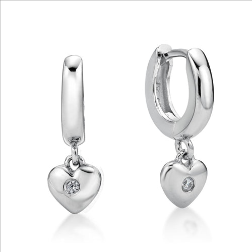 S/S Heart Drop Huggies with C/Z 11mm