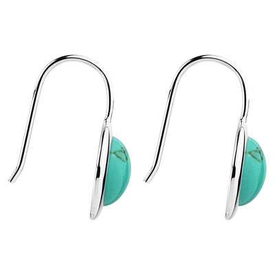 S/S HUSK TURQUOISE DROP EARRING