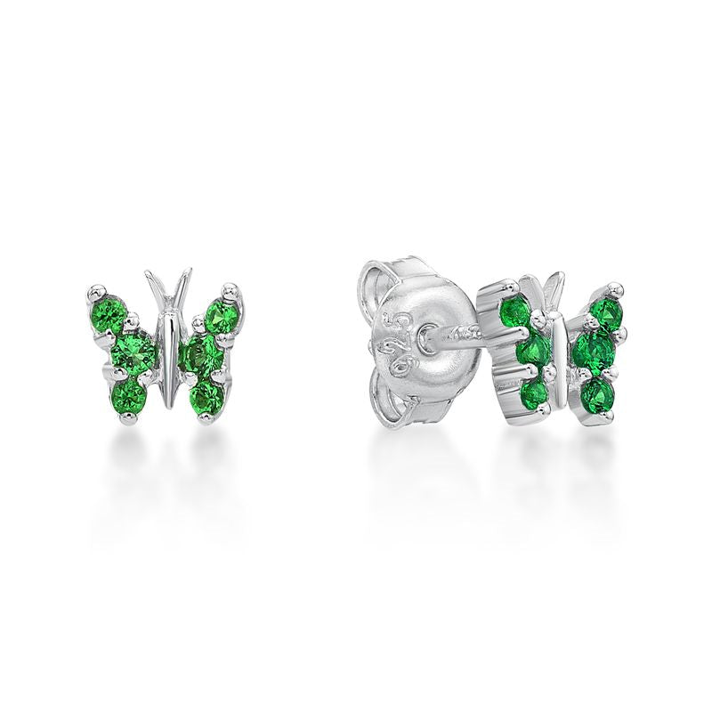 S/S GREEN BUTTERFLY STUDS