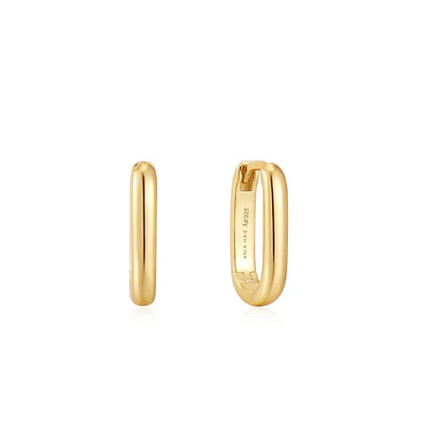 OVAL HUGGIES - Y/G PLATED