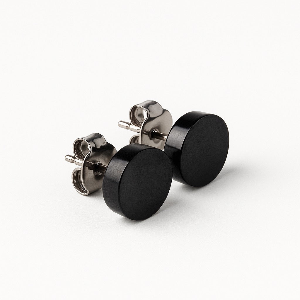 BLACK ZIRCONIUM PLAIN ROUND STUDS 10MM