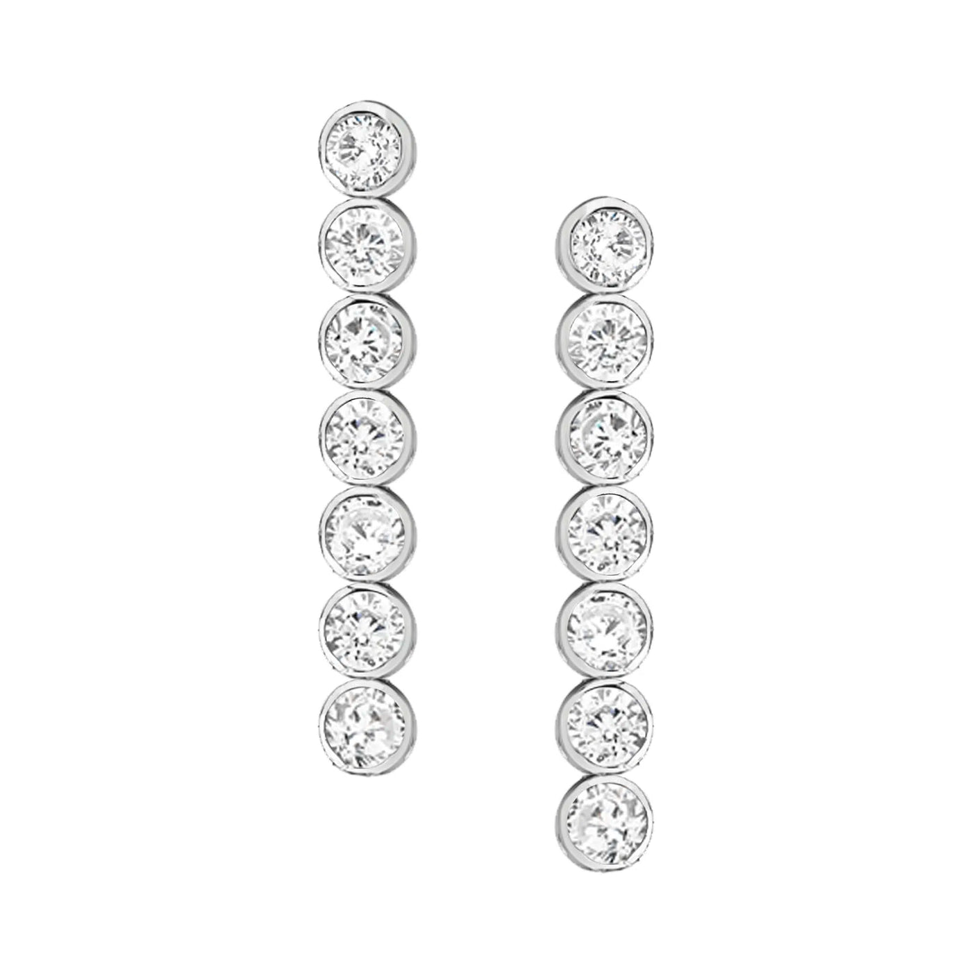 S/S C/Z DROP STUD EARRINGS