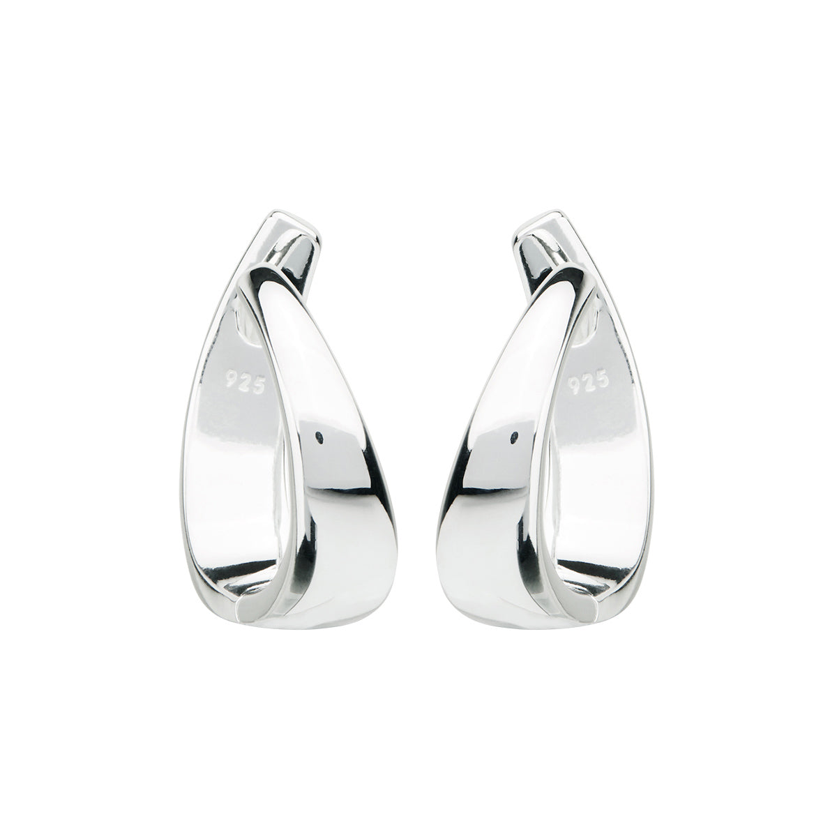 S/S Asynnetric Hinged Tapered Earrings