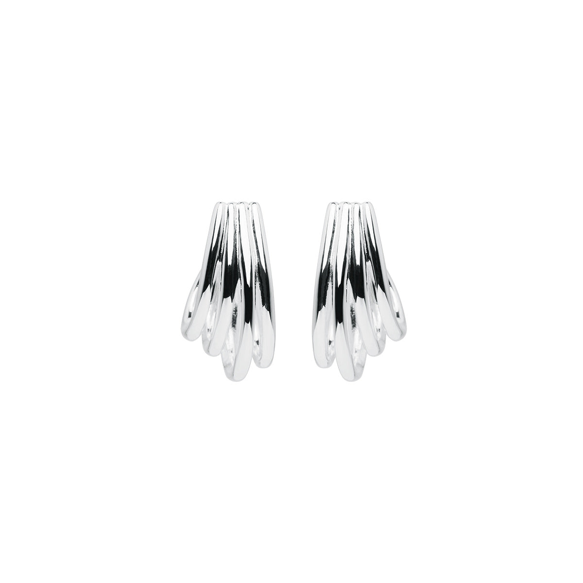 S/S 4 Bar Curl Stud Earrings