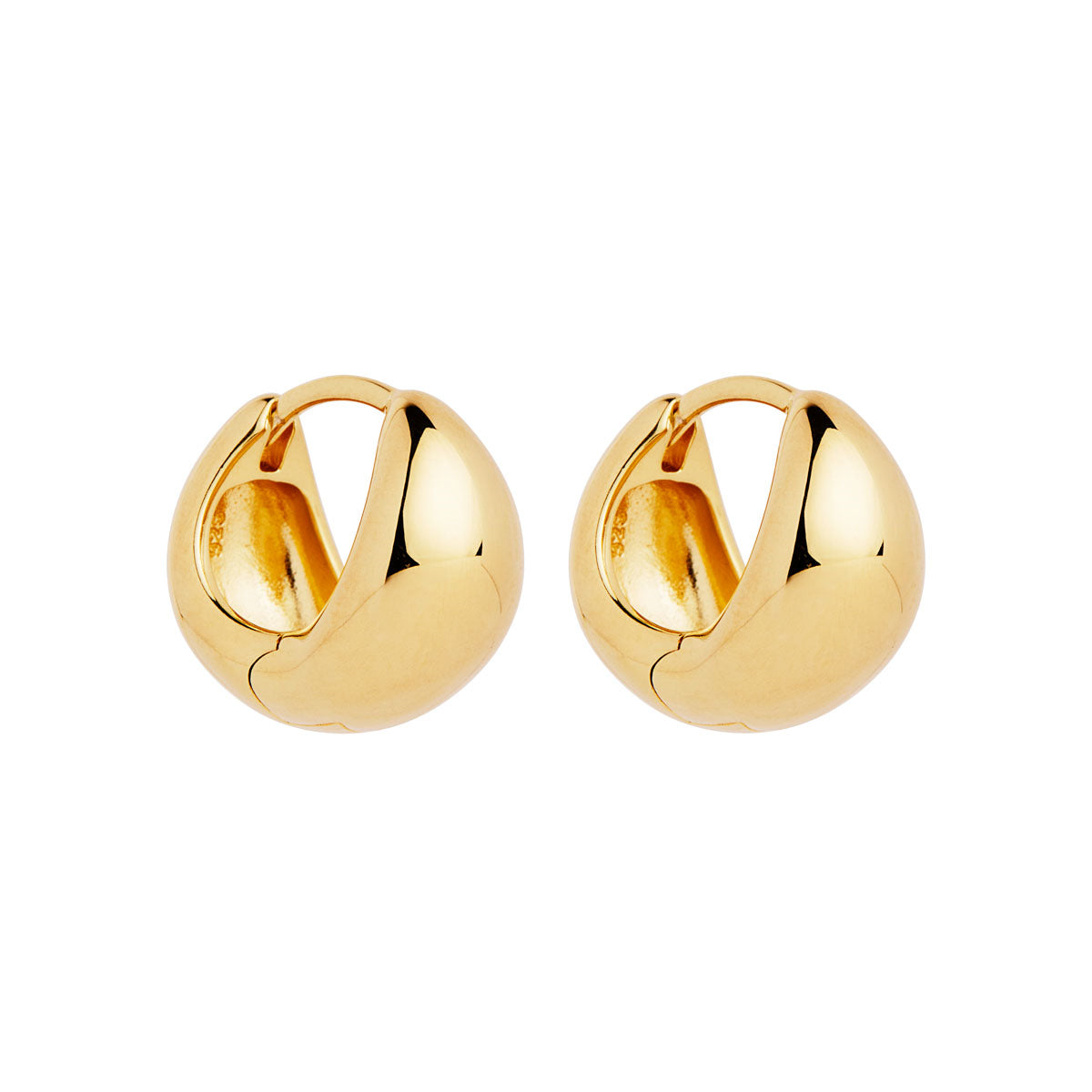 Tapered Rounded Huggies - 8x14mm - Y/G Plated