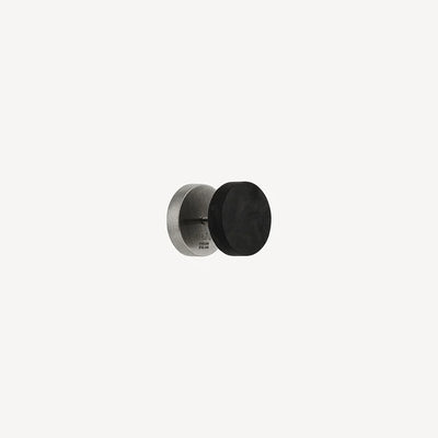 Stainless Steel and Carbon Fibre Double Sided Screw In Earring 8mm - Single Earring Only
