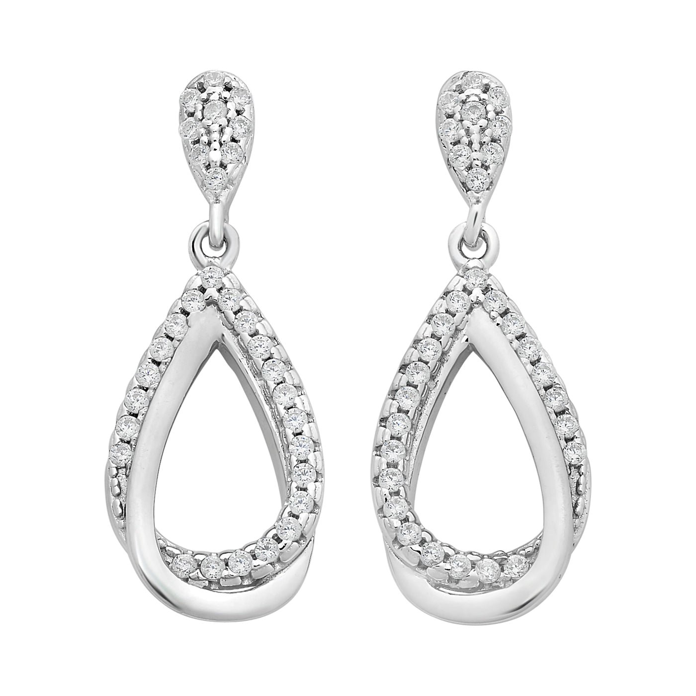 S/S C/Z Teardrop Earrings