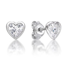 S/S C/Z Heart Studs